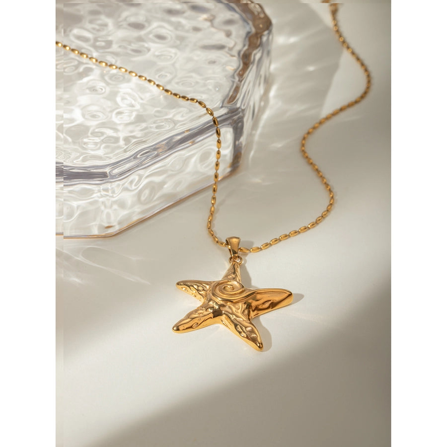 Large Starfish Stainless Steel Pendant Necklace