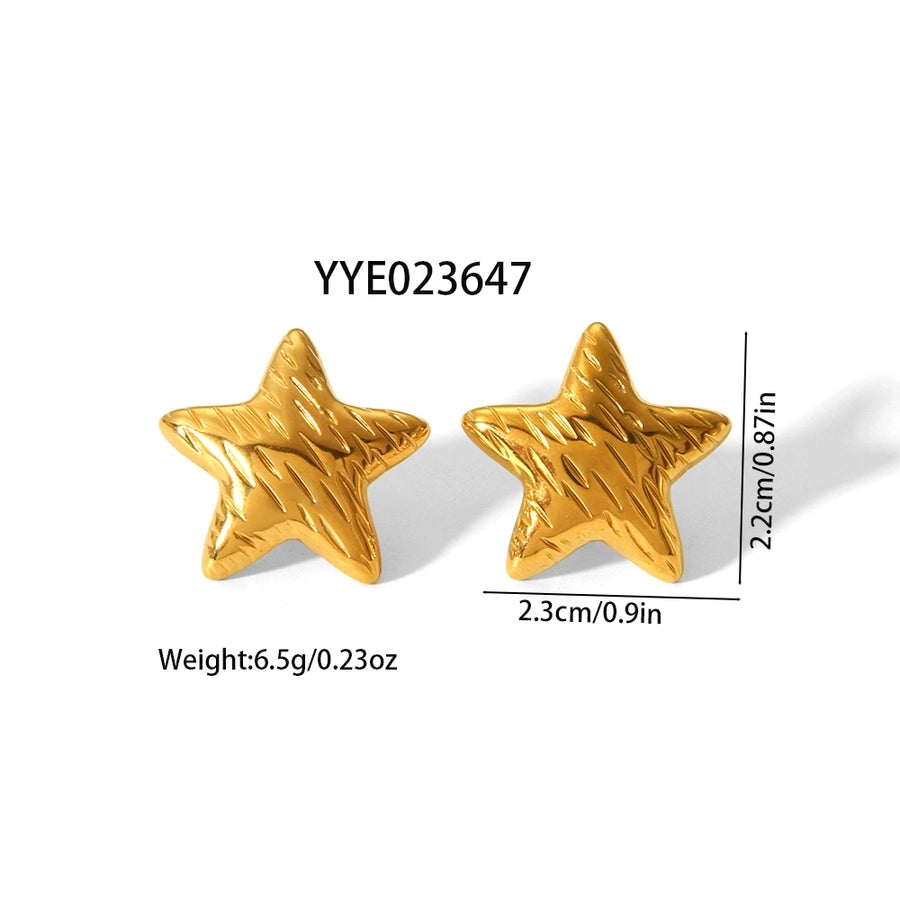 She's a Star Stainless Steel 18K Gold Plated Earrings, Ring