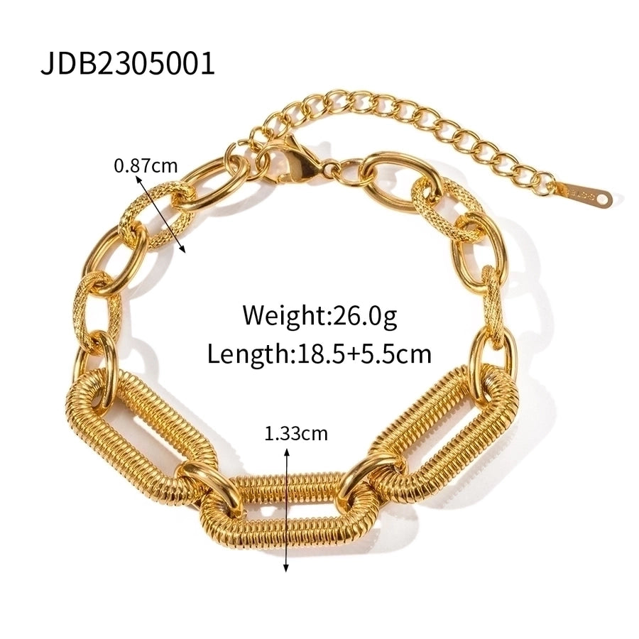 Bulky Chain Bracelet Stainless Steel, 18K Gold Plated