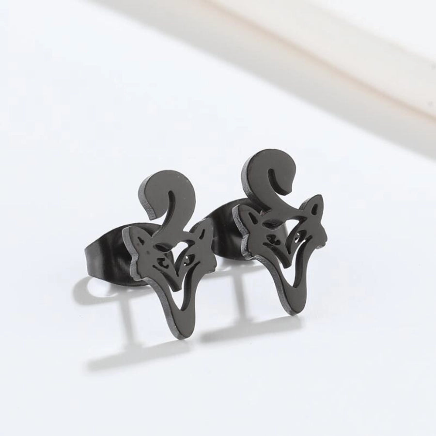 Hollow Animal Stud Earrings Stainless Steel 18K Gold Plated