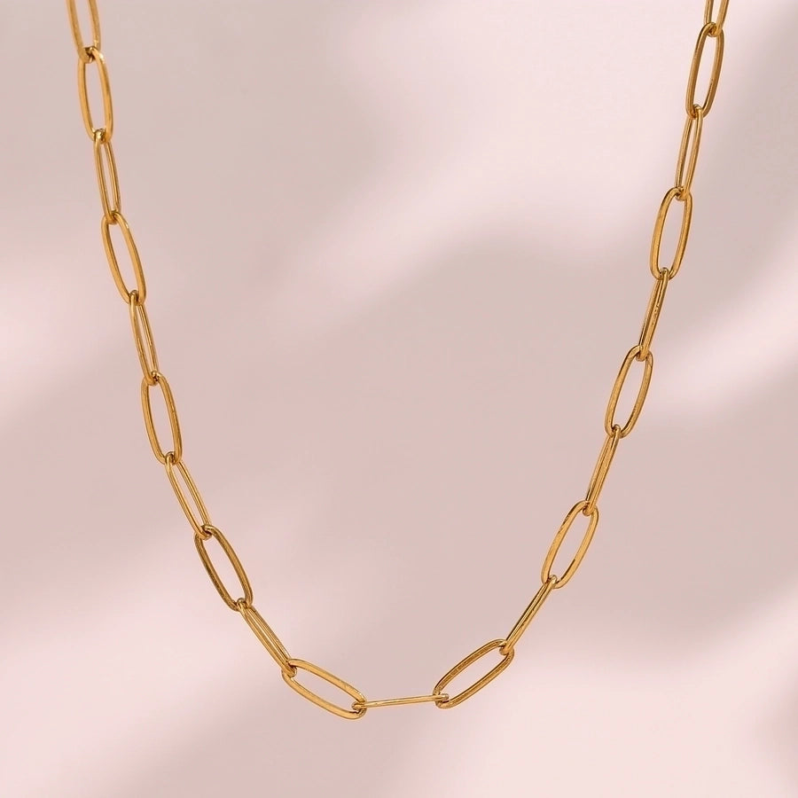 Clip Chain Stainless Steel 18K Gold Plated Necklace