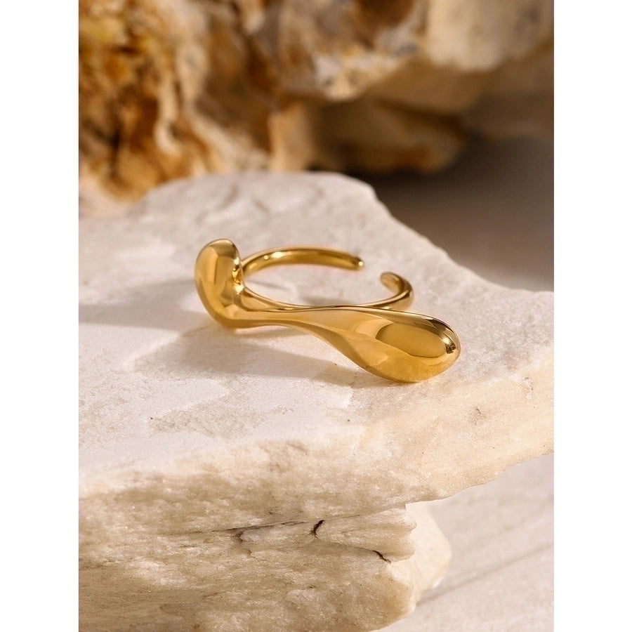 Water Drop 316 Stainless Steel 18K Gold Plated Ring