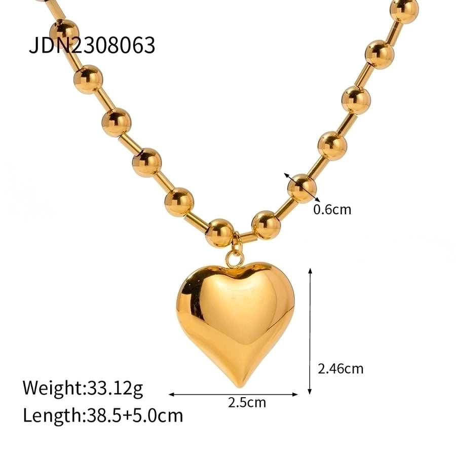 Woman of Style Heart Stainless Steel Plated Necklace, Bracelet