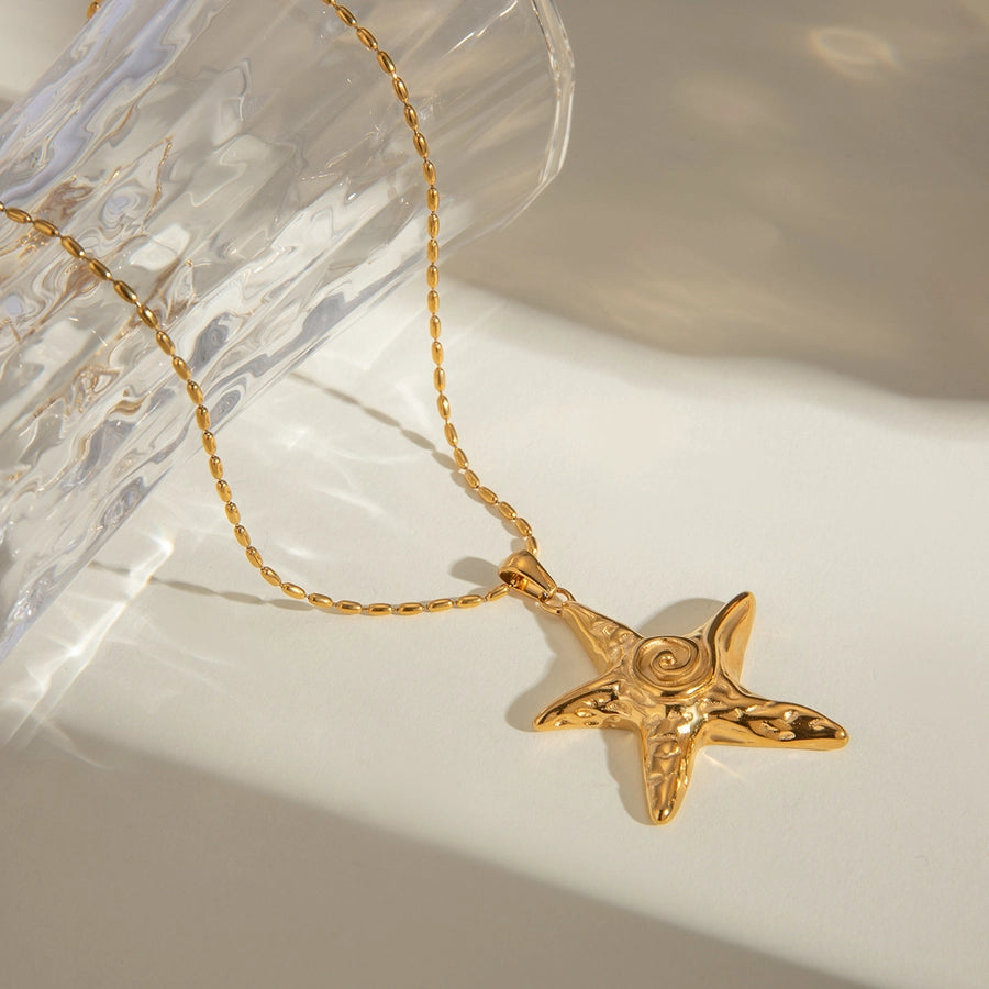 Large Starfish Stainless Steel Pendant Necklace