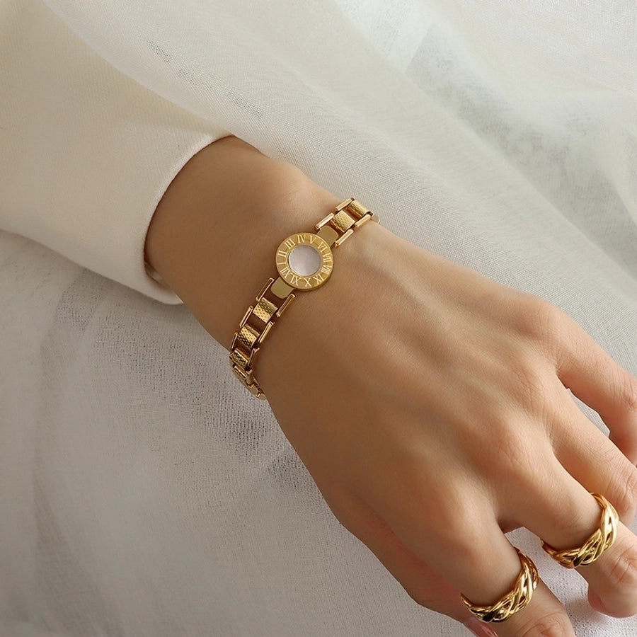 Stainless Steel 18K Gold Plated Shell Bracelet