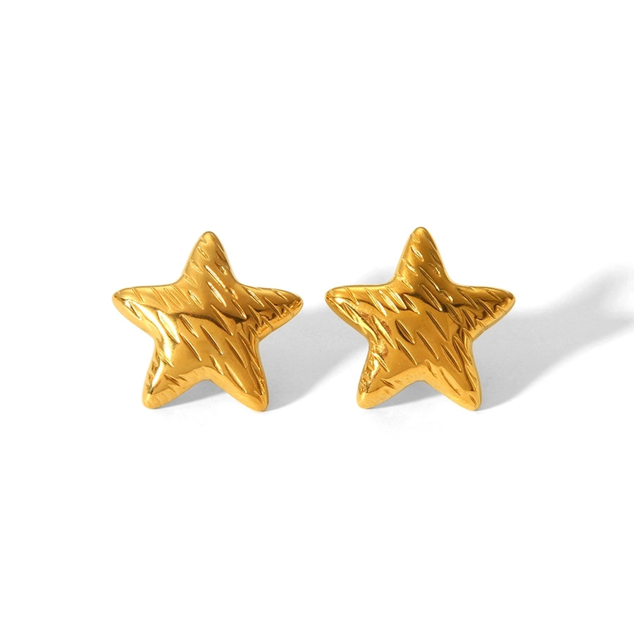 She's a Star Stainless Steel 18K Gold Plated Earrings, Ring