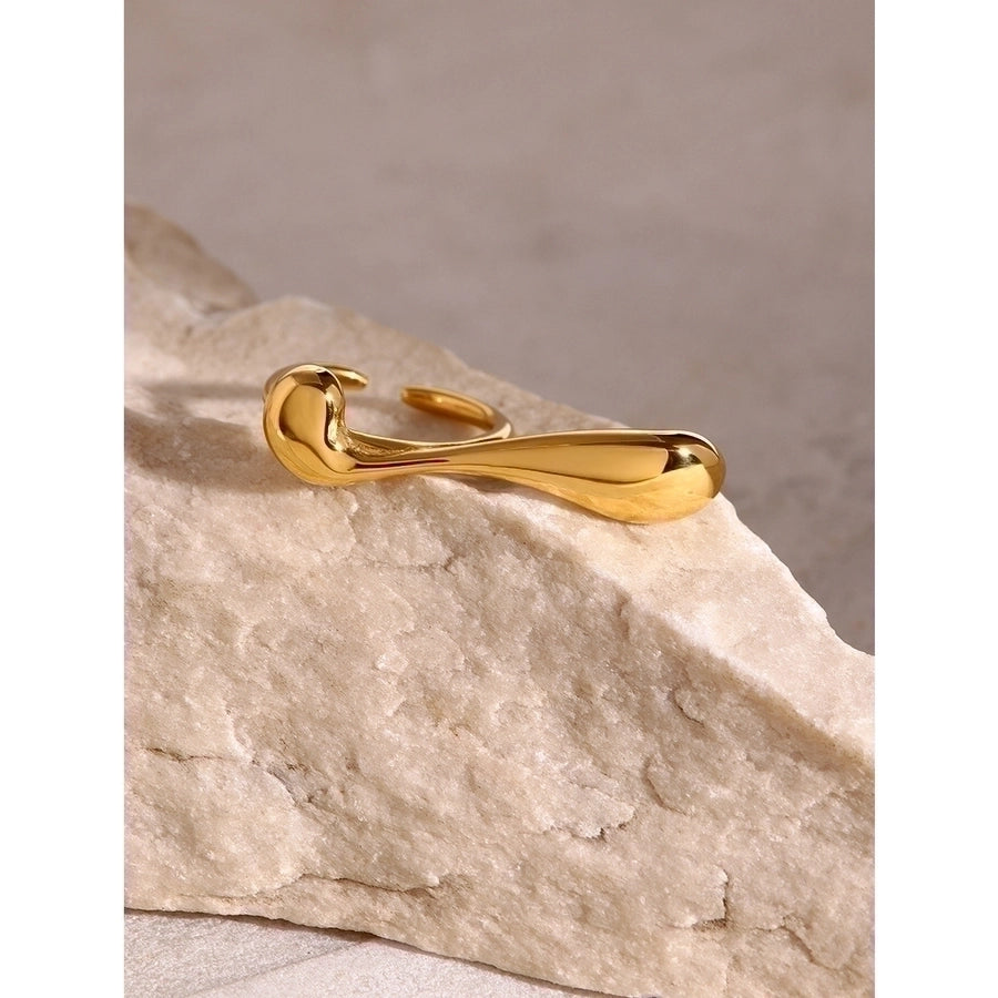 Water Drop 316 Stainless Steel 18K Gold Plated Ring