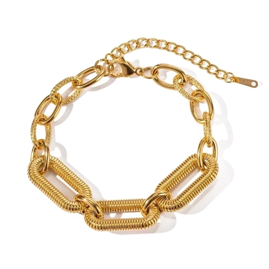 Bulky Chain Bracelet Stainless Steel, 18K Gold Plated