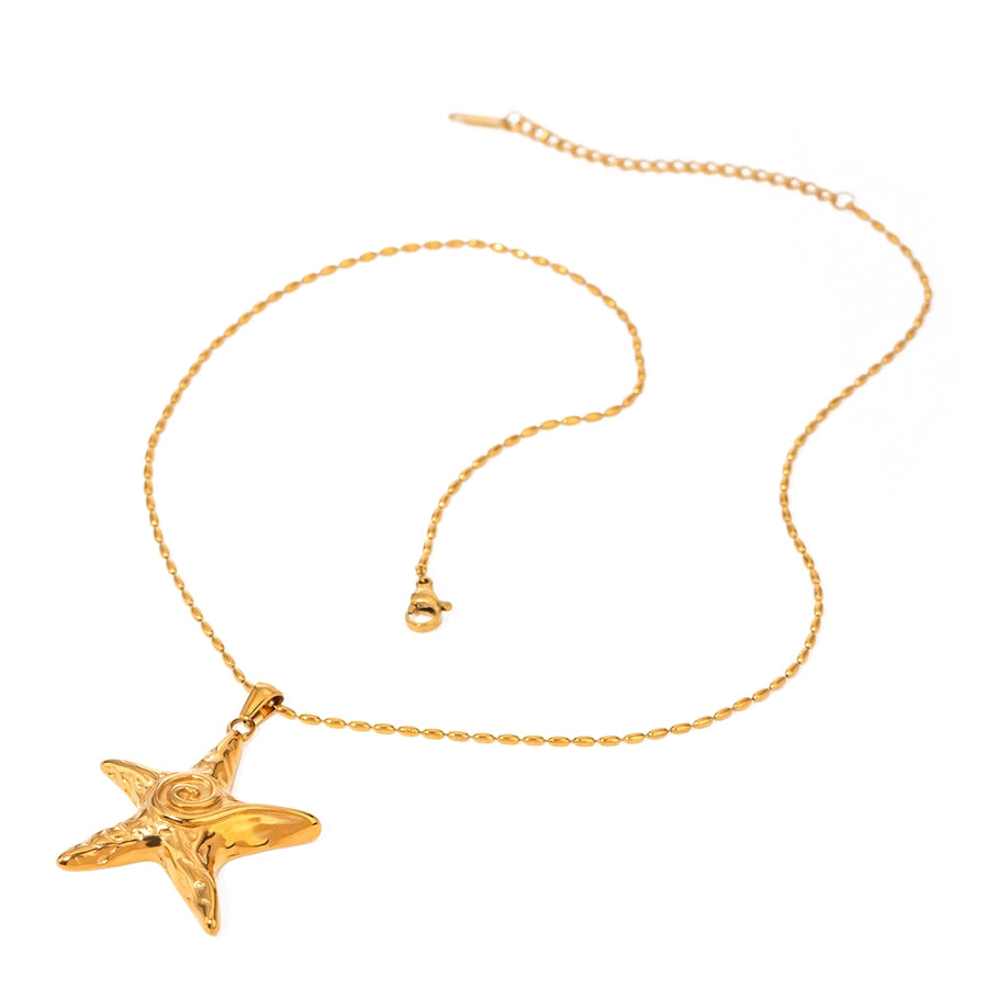 Large Starfish Stainless Steel Pendant Necklace