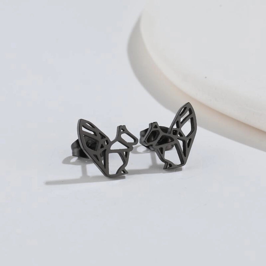 Hollow Animal Stud Earrings Stainless Steel 18K Gold Plated