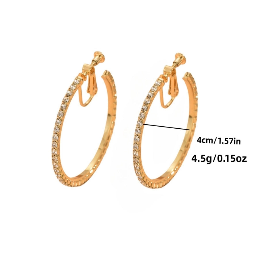 Rhinestones Pierceless Hoops