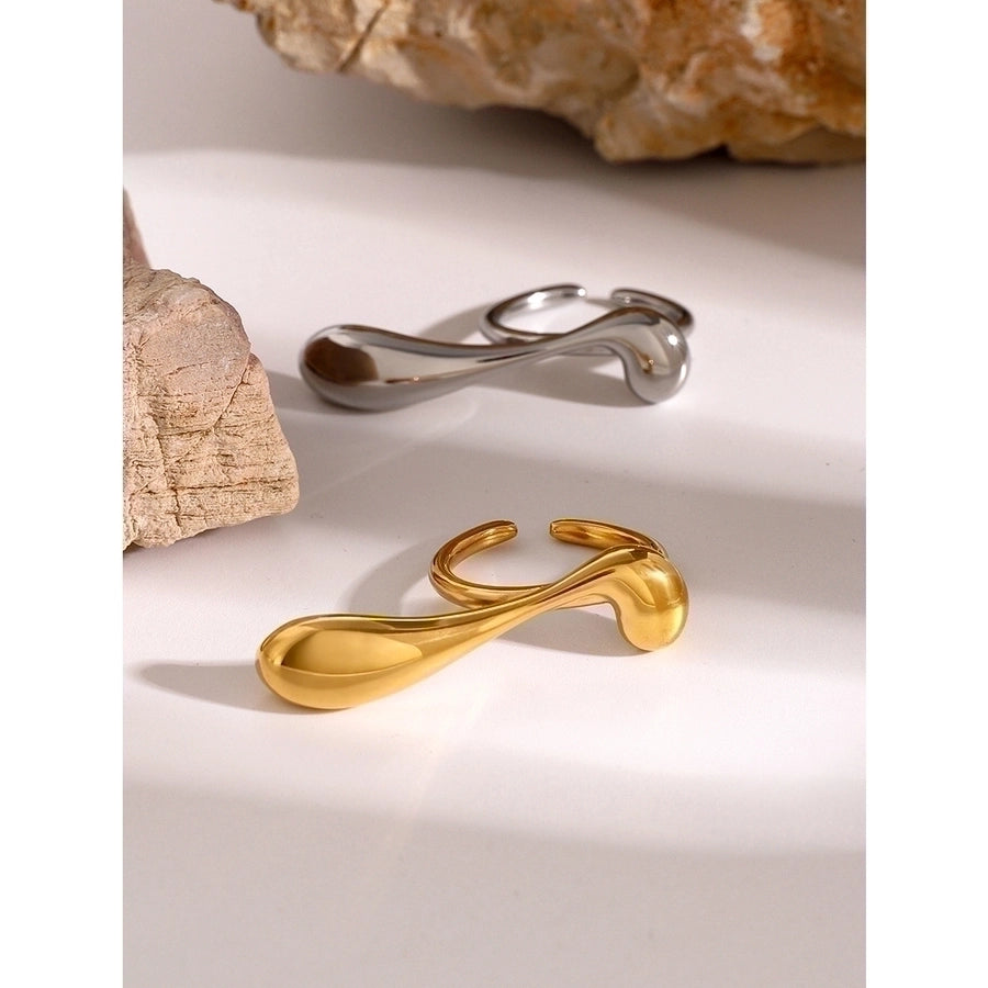 Water Drop 316 Stainless Steel 18K Gold Plated Ring