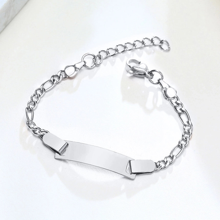 Bar Kid's Bracelet Stainless Steel 18K Gold Plated