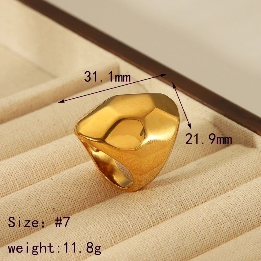 Style Tribe Stainless Steel 18K Gold Plated Rings