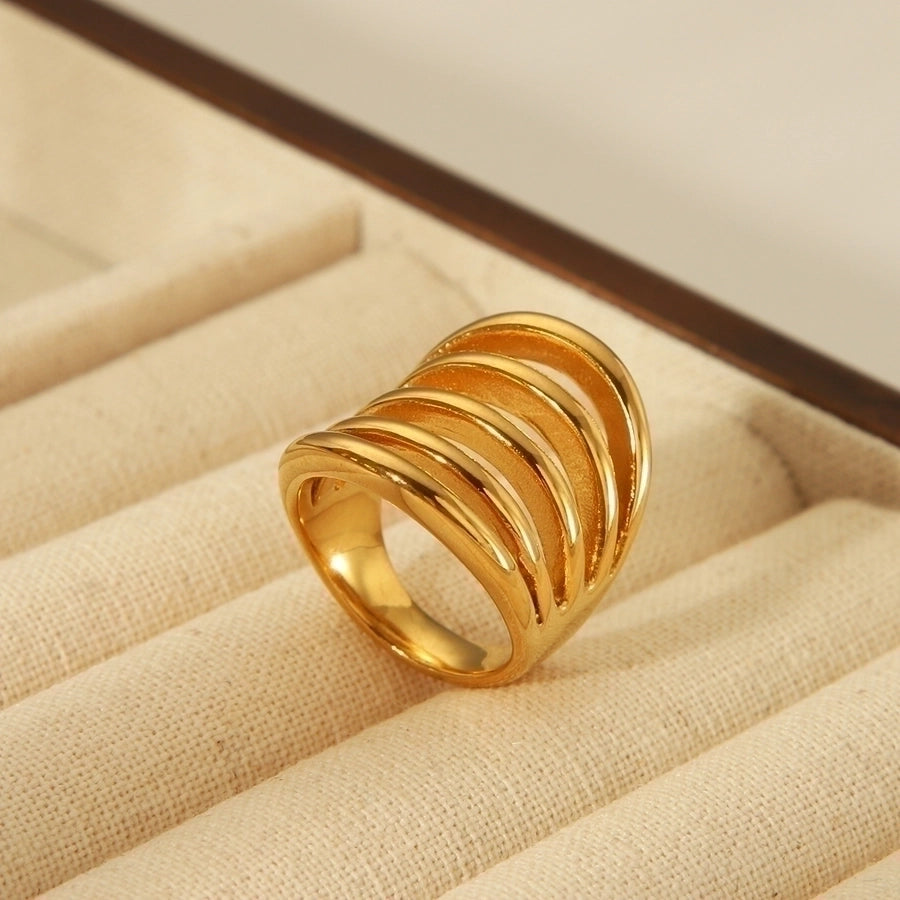 Style Tribe Stainless Steel 18K Gold Plated Rings