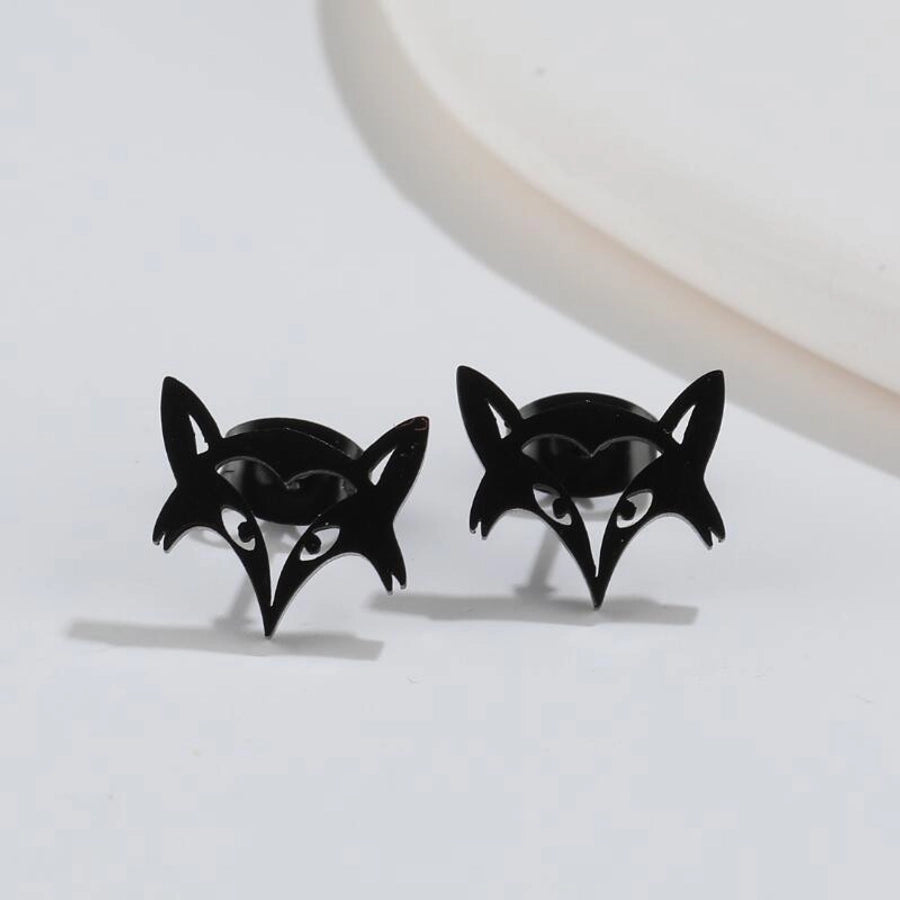 Hollow Animal Stud Earrings Stainless Steel 18K Gold Plated