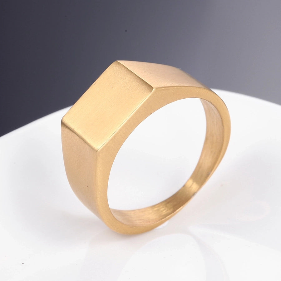 Classic Square Titanium Steel Ring