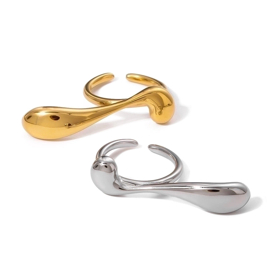 Water Drop 316 Stainless Steel 18K Gold Plated Ring