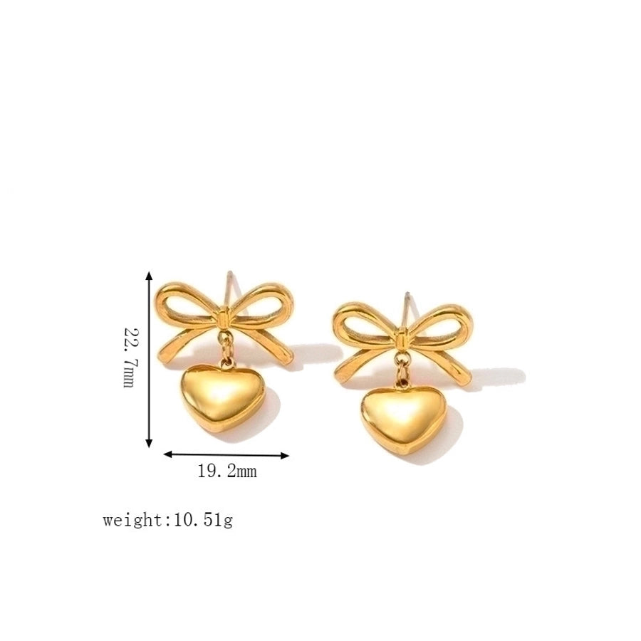 1 Pair Your Choice of Various Styles Cute Classic Earrings, Necklaces, Bracelet Stainless Steel Titanium Steel 18K Gold Plated