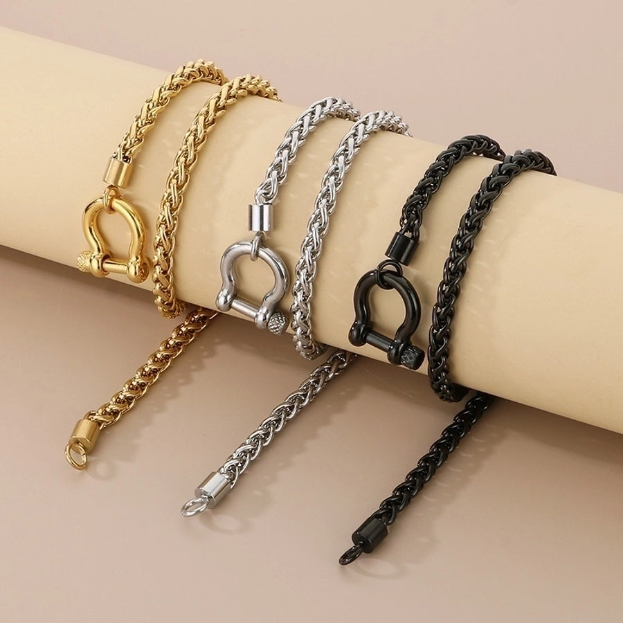 Horseshoe Style Stainless Steel Bracelets, Necklace