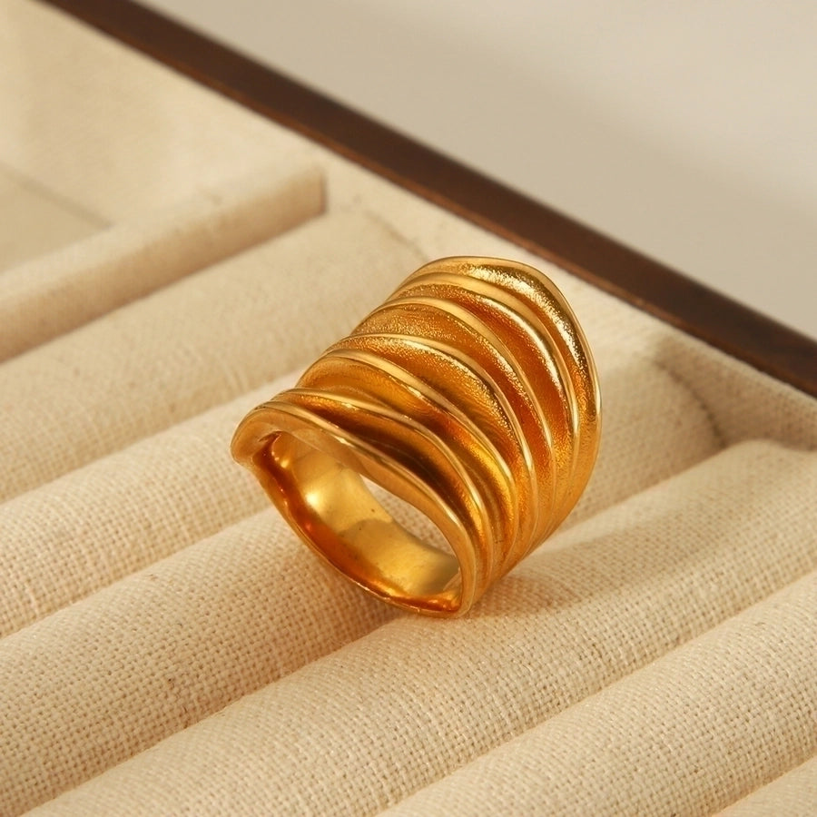 Style Tribe Stainless Steel 18K Gold Plated Rings