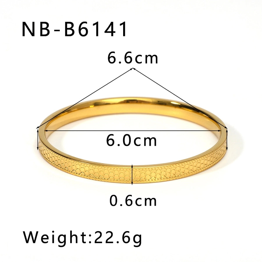 Simply Her Stainless Steel 18K Gold Plated Zircon Bangle