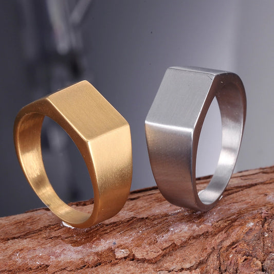 Classic Square Titanium Steel Ring