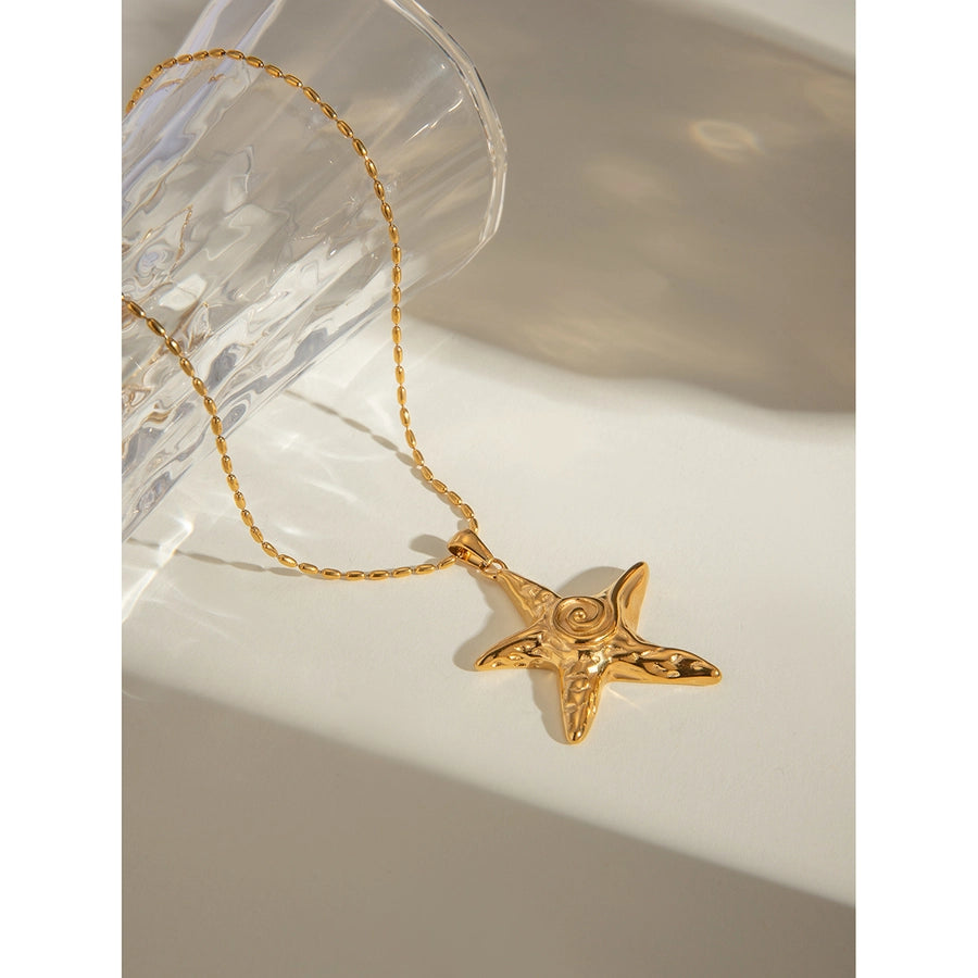 Large Starfish Stainless Steel Pendant Necklace