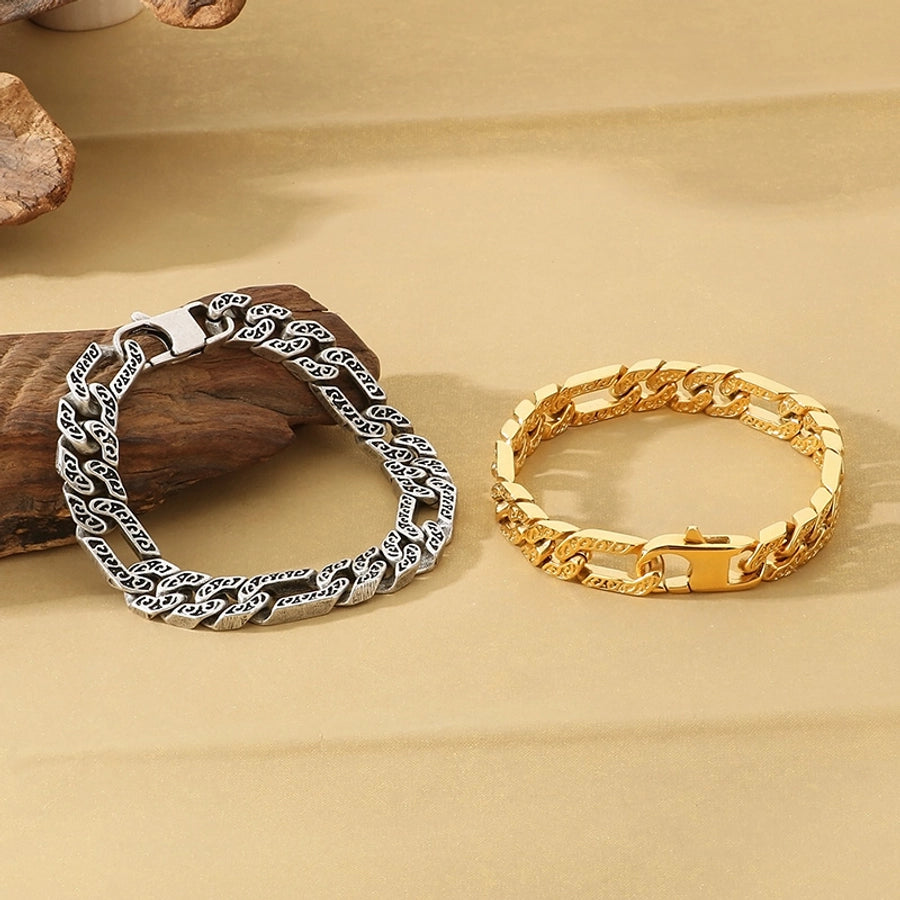 Uniquely Him Stainless Steel 18K Gold Plated Men's Bracelets