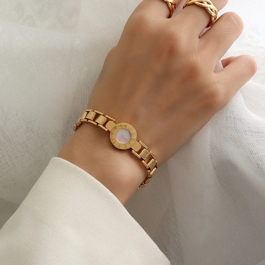 Stainless Steel 18K Gold Plated Shell Bracelet