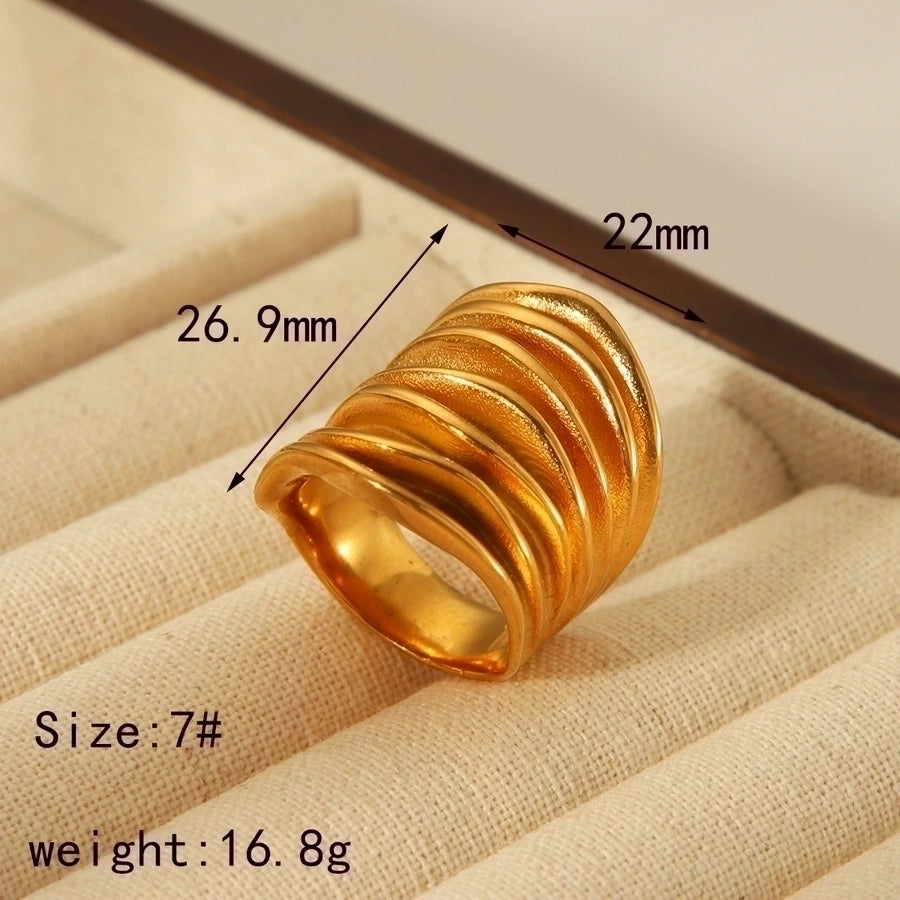 Style Tribe Stainless Steel 18K Gold Plated Rings